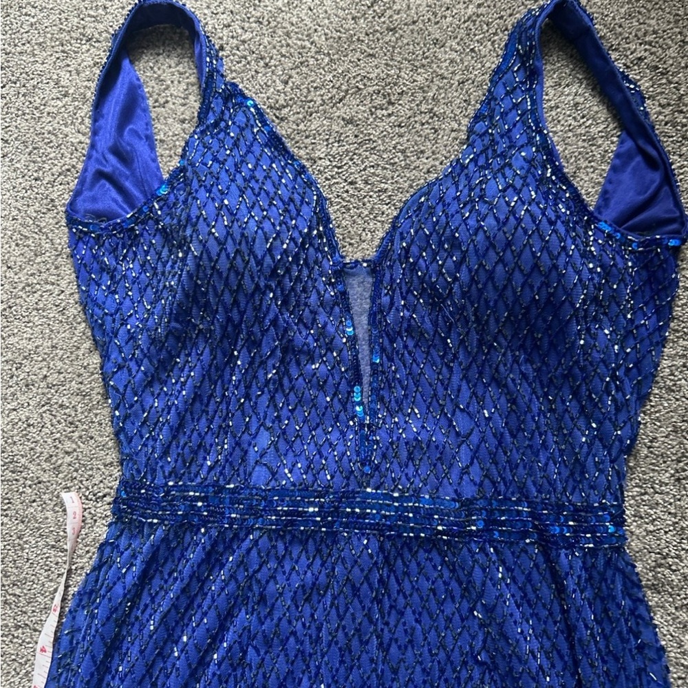 Royal Blue Sequin Evening Dress